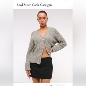 in stores now seed-stitch cable cardigan Abercrombie L